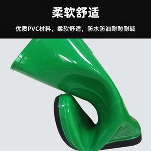 养殖场靴子喂猪鞋 平底防沾污雨靴中高筒户外作业防护水鞋 防滑胶鞋