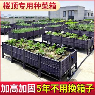 户外架高种植箱种菜专用箱家庭阳台种菜盆长方形塑料花盆楼顶花箱
