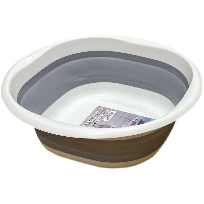 可折叠洗脸盆 灰白拼色塑料脸盆便携式可悬挂学生宿舍洗漱盆子,家庭/个人清洁工具,脸盆,淘宝优惠券,粉丝福利购,淘宝优惠卷