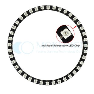 WS2812B  5050 RGB 内置全彩驱动彩灯 圆形开发板40灯 圆环发光圈