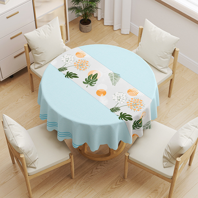 圆形餐桌布防水防油免洗防烫无味加厚新中式轻奢高级感家用圆桌布