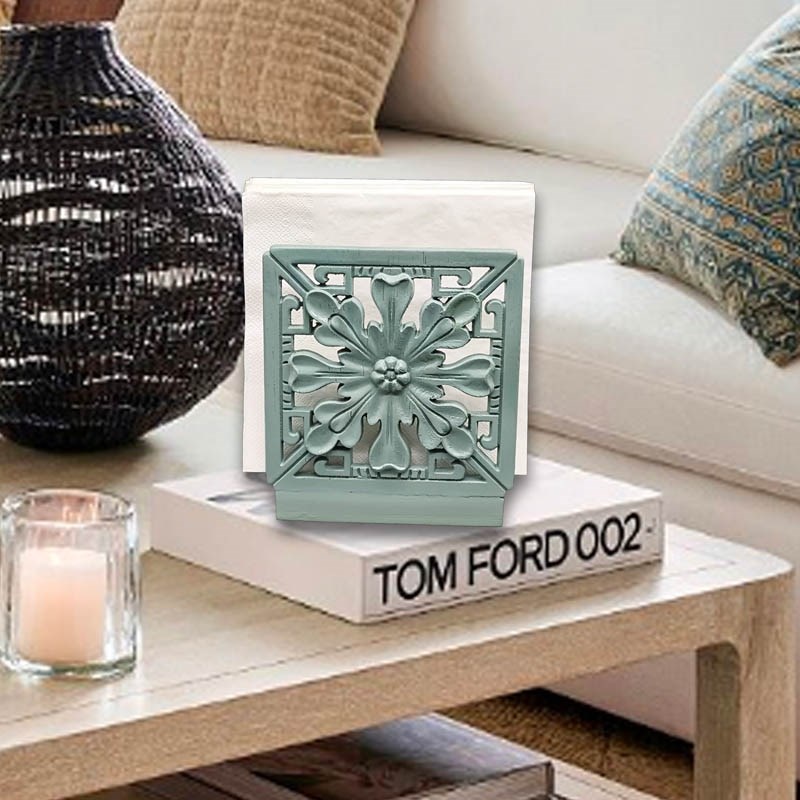 中式实木雕刻立式餐巾纸夹纸巾架子厨房餐厅桌面商用复Z古仿青铜