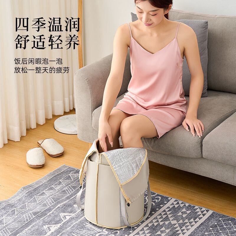 泡脚桶可折叠过小腿便携式家用泡脚袋加高加深桶超保温泡脚盆宿舍