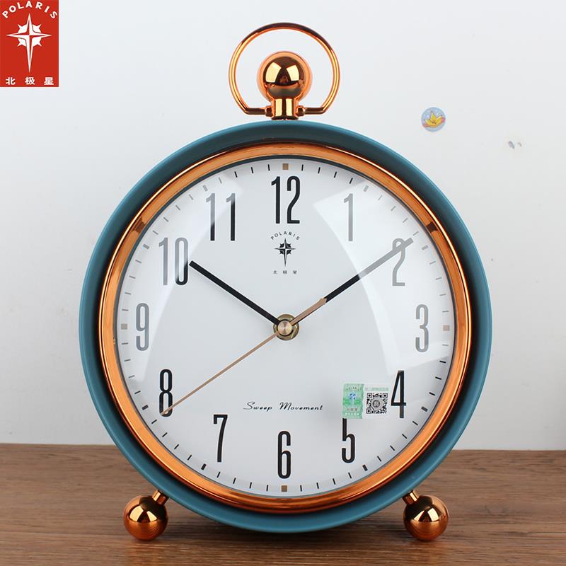 北极星欧式座钟创意复古闹钟客厅台钟装饰钟表现代简约静音石英钟