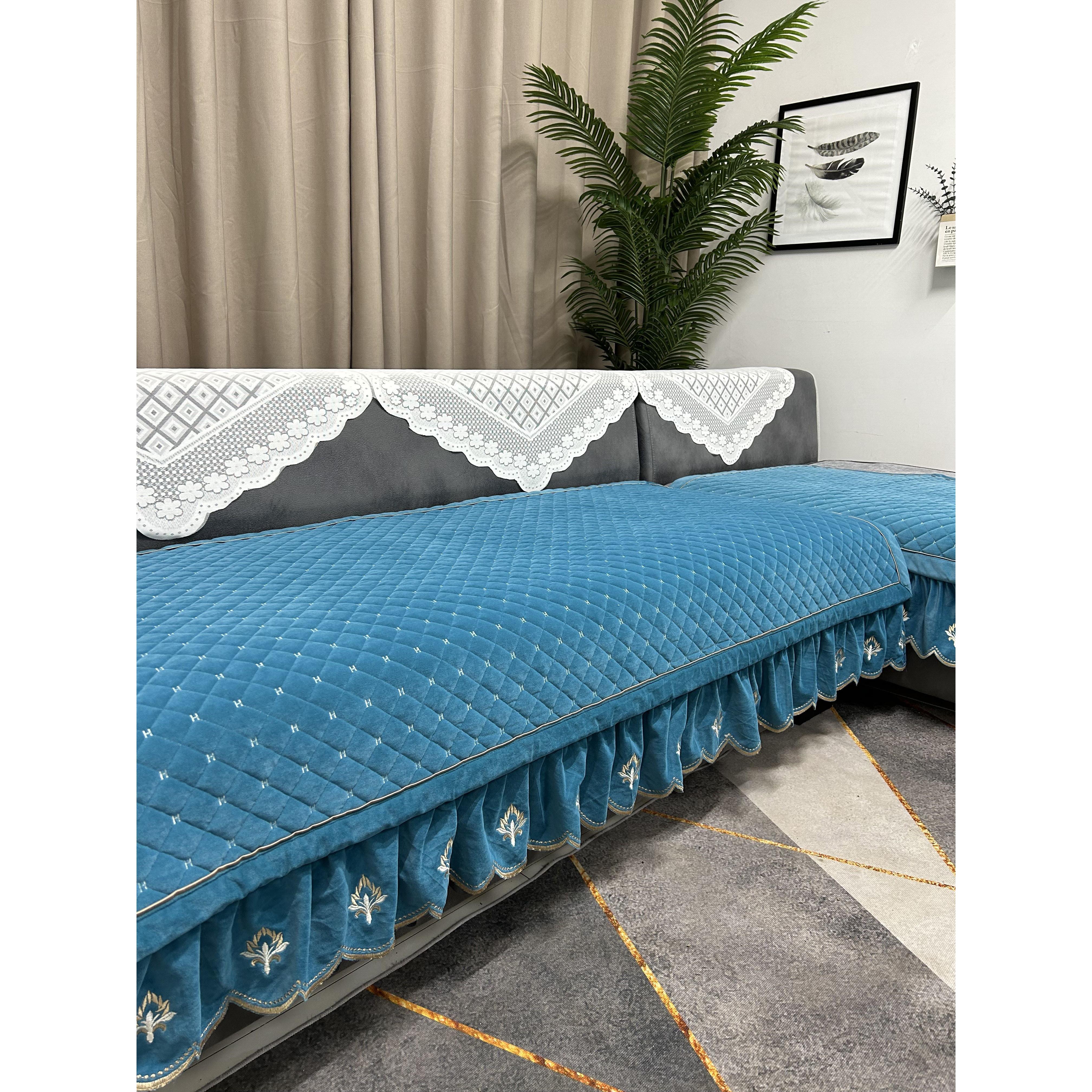 【罗马假日】德国绒面料加厚夹棉层四季通用沙发垫防滑坐垫沙发垫