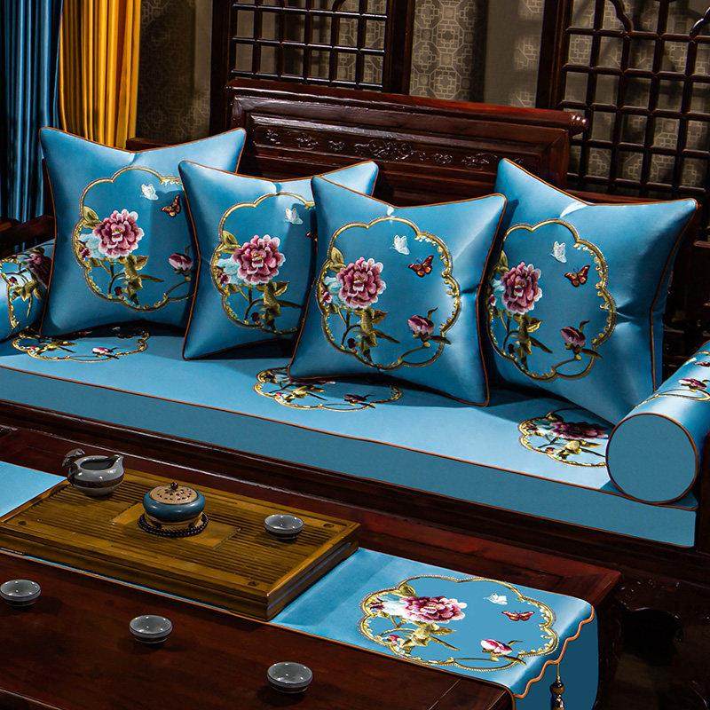 新中式飘窗垫子窗台垫榻榻米四季通用卡座海绵沙发垫阳台坐垫定做