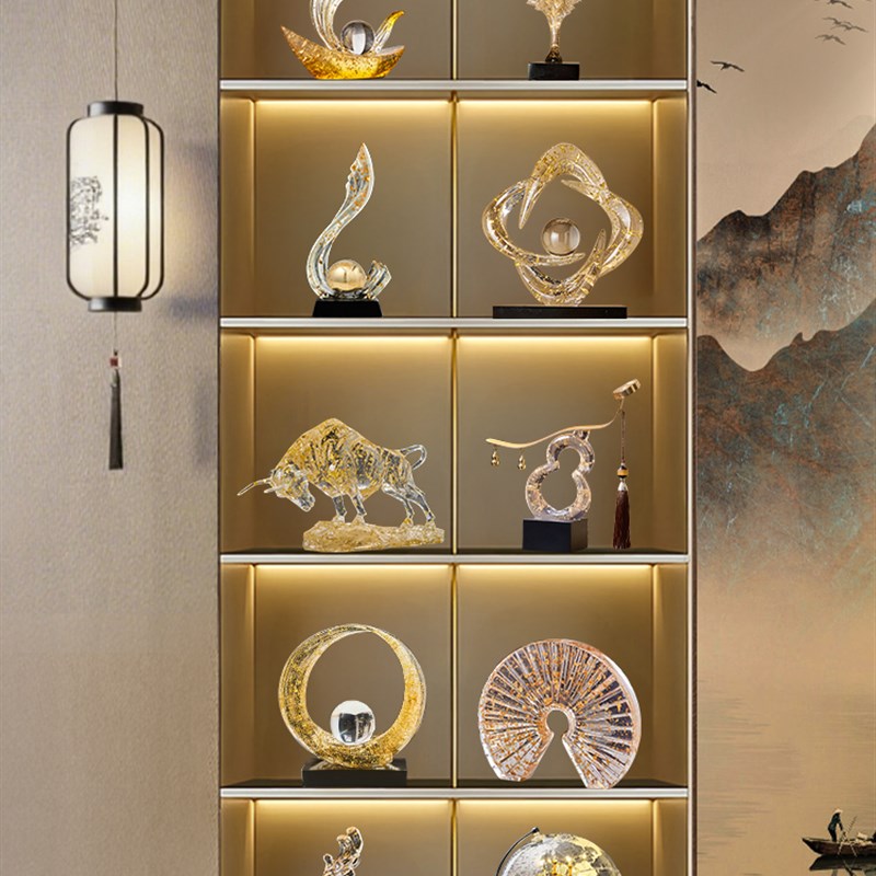 现代酒柜b摆件客厅轻奢高档家居电视柜装饰工艺品乔迁搬家新房礼