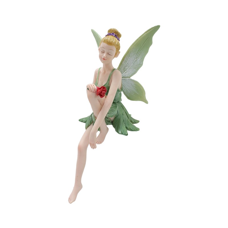 爆品彩色坐姿花仙l子树脂摆件创意户外庭院微景观花盆装饰摆件