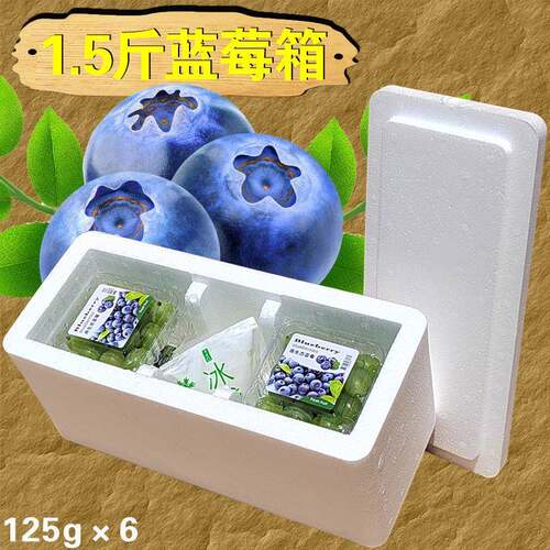 蓝莓快递运专泡沫箱用 水果1-3斤包装盒莓EGF枸杞冷树藏输保鲜包