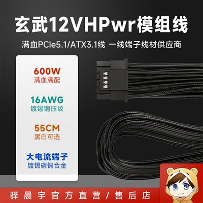 驿晨宇科技玄武电源线PCIe5.1线ATX3.1电源线12VHPwr主机电源线