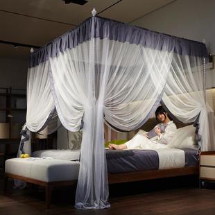 1.2米2米1.8m1.5m床落地加密宫廷纹 CB三开门蚊帐2.0x2.2家用老式