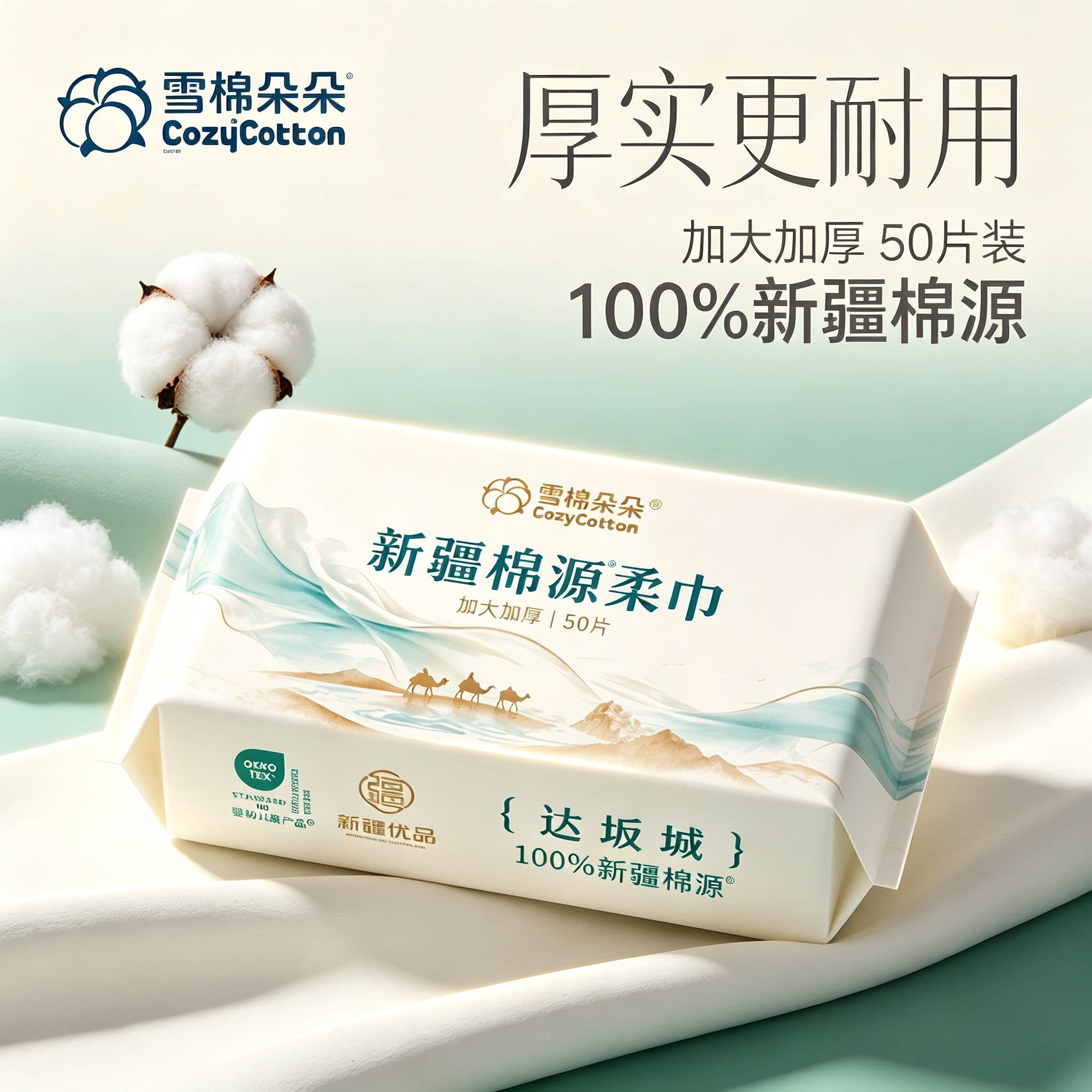 雪棉朵朵一次性洗脸巾纯棉源柔巾加大加厚擦脸巾正品官方旗舰店