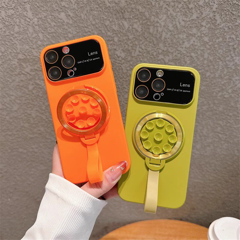 适用iPhone16pro手机壳吸盘磁吸支架大视窗苹果15ProMax潮流高级感新款iPhone14pro男女带镜头膜13plus防摔套