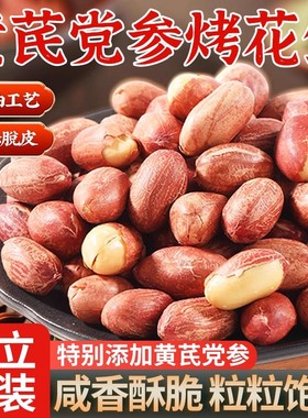 黄芪党参烤花生即食五香花生米新货小包装休闲解馋零食小吃下酒菜