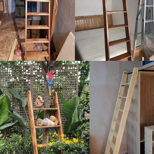木梯子直梯宿舍上下铺梯子家用上下床楼梯单梯阁楼楼梯实木移新款