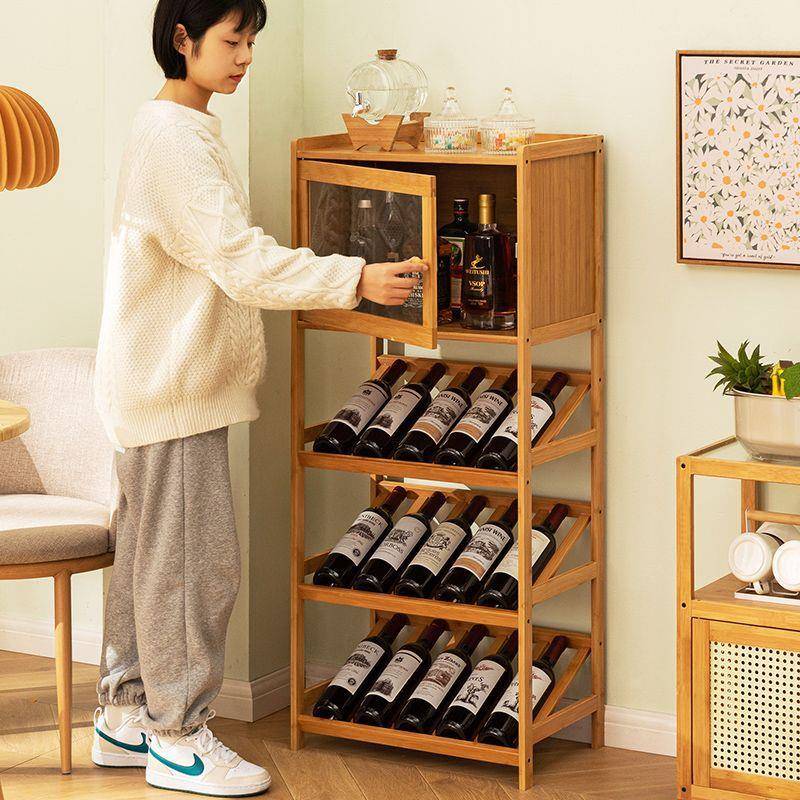 红酒架子置架家用小酒柜易酒格吧台展物示子架放酒装饰简实木靠墙