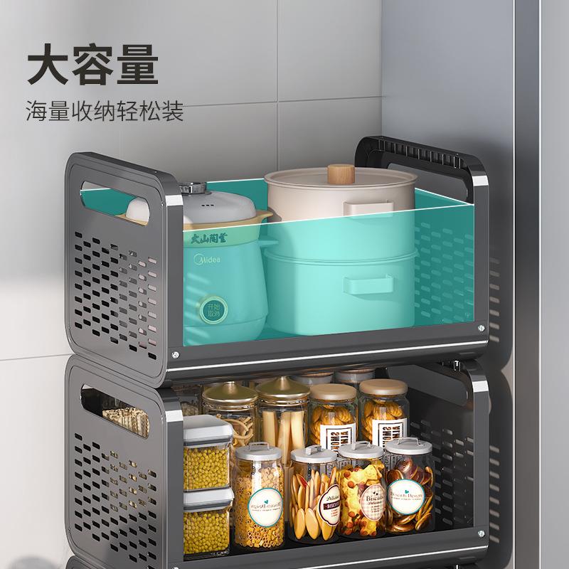 厨房菜篮子置物架落地多层放菜架子家用水果蔬菜收纳架移动小推车