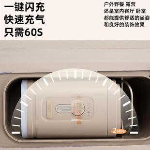 懒人充气SWK发户带气可折叠躺椅折外叠植绒家用休闲便充携露沙营
