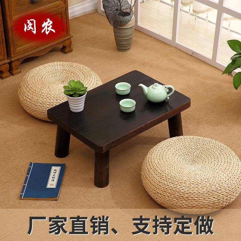 日式榻榻米矮脚茶桌烧桐木小茶几新中式茶台家用实木卧室小桌子