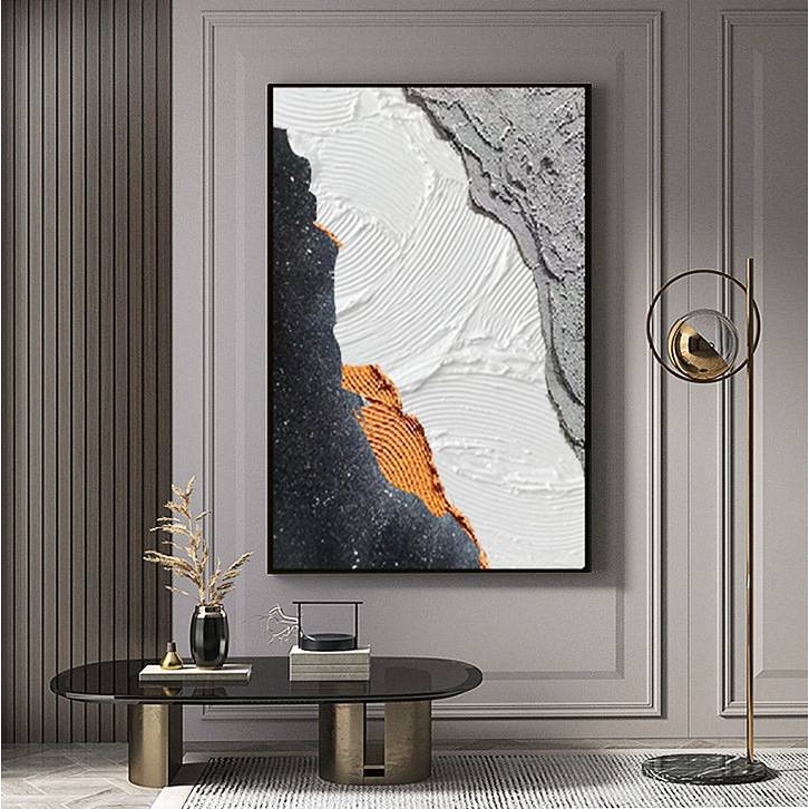 纯色厚肌理装饰画 立体抽象手绘油画 玄关客厅纯手绘挂画可定图片