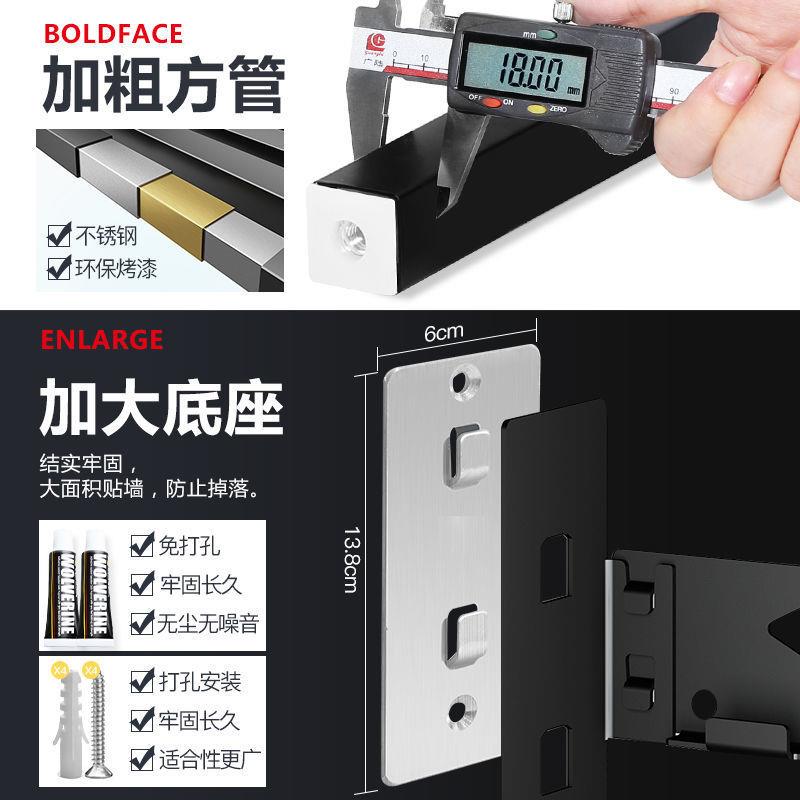 不锈钢免打孔厨房置物架壁挂式微波炉烤箱挂墙上支架子收纳架