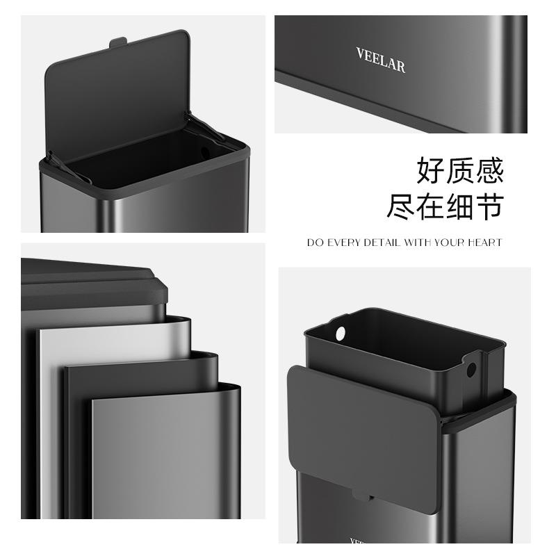 厨房垃圾桶挂式家用2024新款免弯腰小号厨余带盖壁挂高颜值