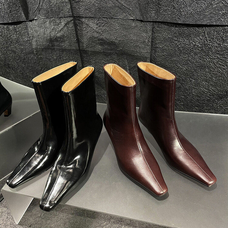 小方头猫跟短靴女单靴秋冬bai搭头层牛皮擦色套筒复古女式及裸靴,户外/登山/野营/旅行用品,登山鞋/徒步鞋,淘宝优惠券,粉丝福利购,淘宝优惠卷