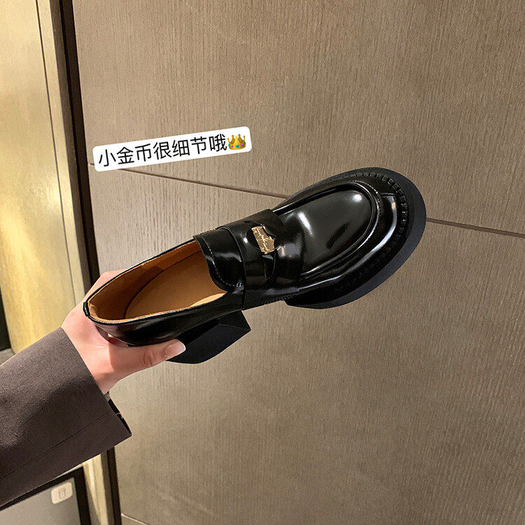 厚底金币扣乐福鞋2023春夏新款里外全皮大粗跟增高鞋休闲单鞋女,户外/登山/野营/旅行用品,登山鞋/徒步鞋,淘宝优惠券,粉丝福利购,淘宝优惠卷