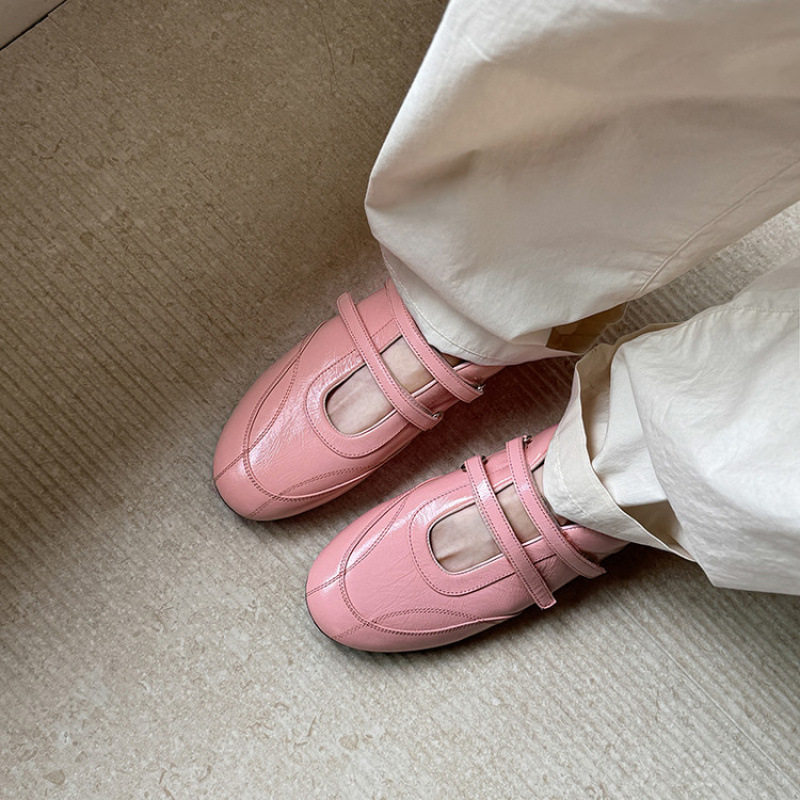 牛皮版~真皮魔术贴运动玛丽珍鞋百搭圆头休闲鞋女平底芭蕾德训鞋,女鞋,玛丽珍鞋,淘宝优惠券,粉丝福利购,淘宝优惠卷