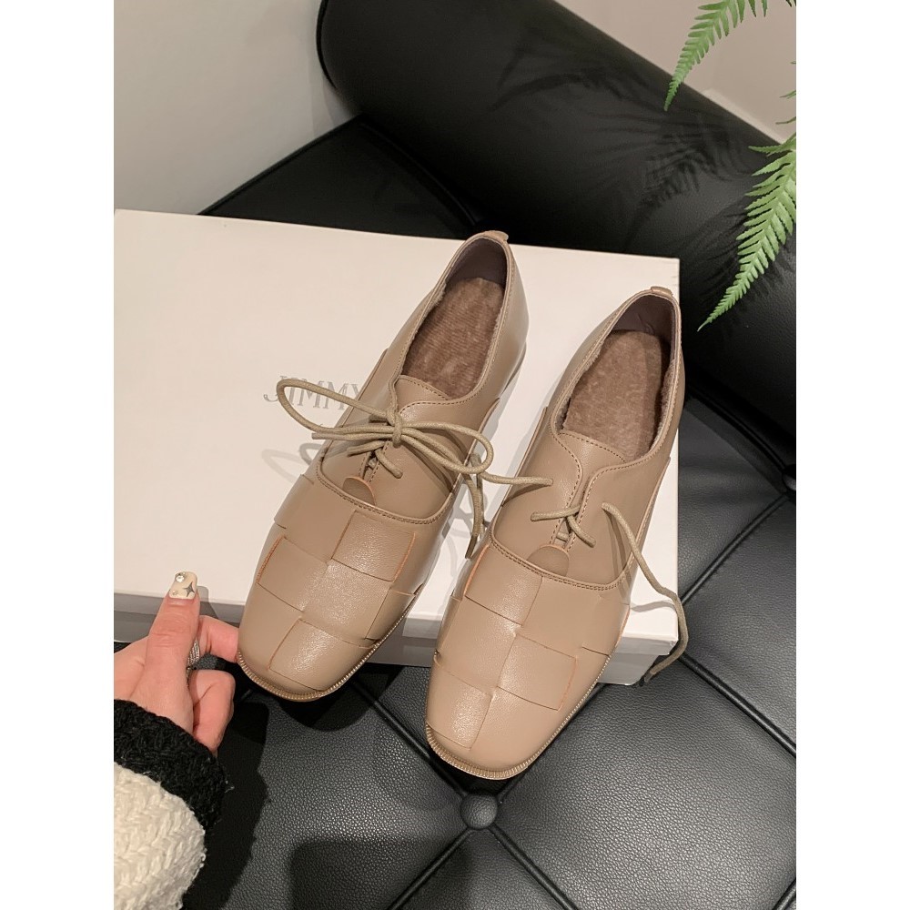 巨软~设计感小众编织羊皮系带深