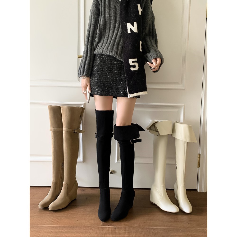 过膝长靴女2024新款秋冬小个子圆