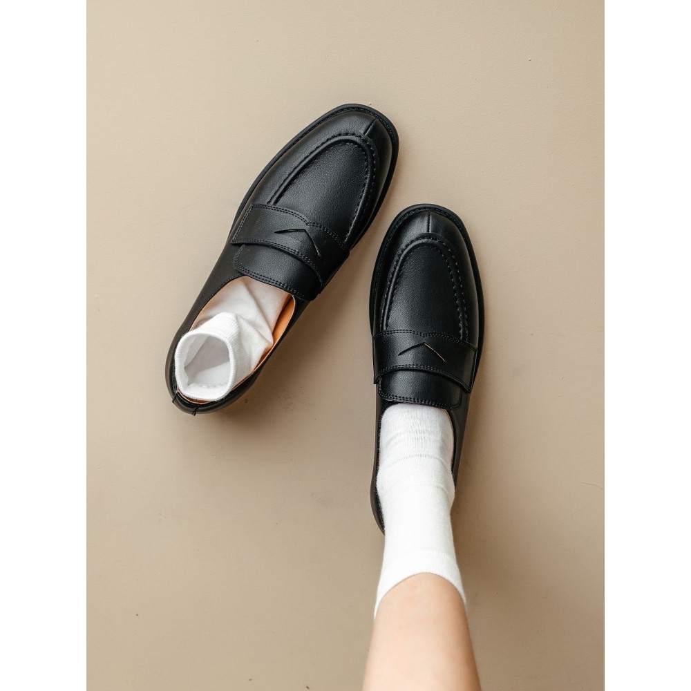 巨软~英伦风复古棕色小皮鞋休闲