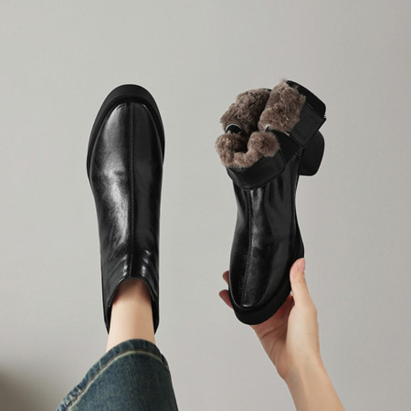 羊毛雪地靴女冬季加绒加厚大棉鞋粗跟软底高跟鞋软皮短靴41大码42,户外/登山/野营/旅行用品,登山鞋/徒步鞋,淘宝优惠券,粉丝福利购,淘宝优惠卷