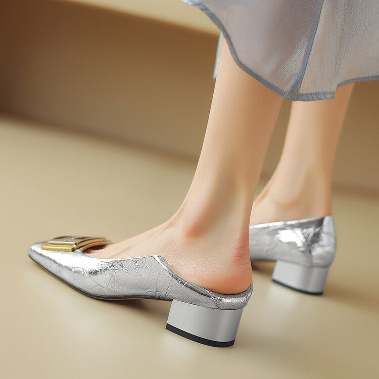 2024法式单鞋女春秋季方头低跟粗跟平底真皮金色方扣银色气质名媛,户外/登山/野营/旅行用品,登山鞋/徒步鞋,淘宝优惠券,粉丝福利购,淘宝优惠卷