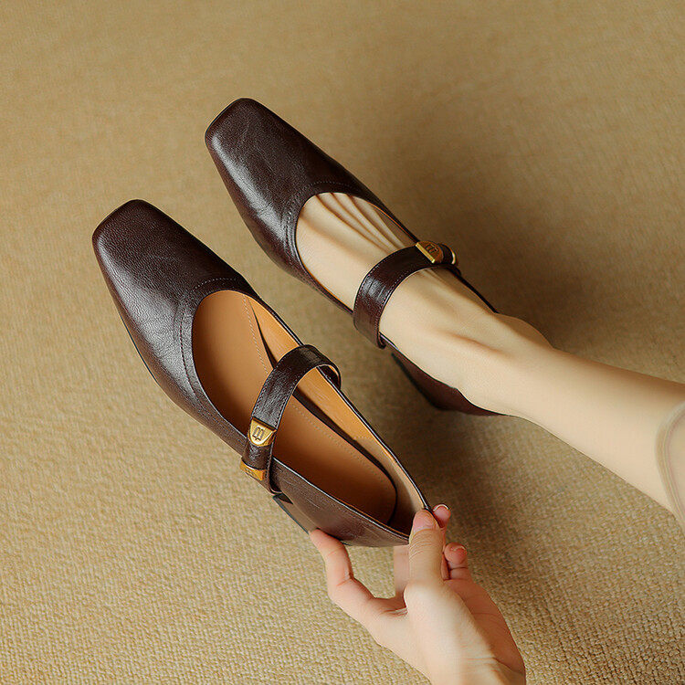 法式复古方头粗跟玛丽珍鞋头层羊皮一字带软底百搭平底鞋单鞋,户外/登山/野营/旅行用品,登山鞋/徒步鞋,淘宝优惠券,粉丝福利购,淘宝优惠卷