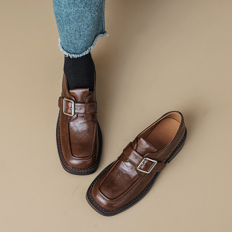 柔软舒适皮带扣深口粗跟乐福鞋2025年春季新品简约中跟休闲女单鞋,户外/登山/野营/旅行用品,登山鞋/徒步鞋,淘宝优惠券,粉丝福利购,淘宝优惠卷