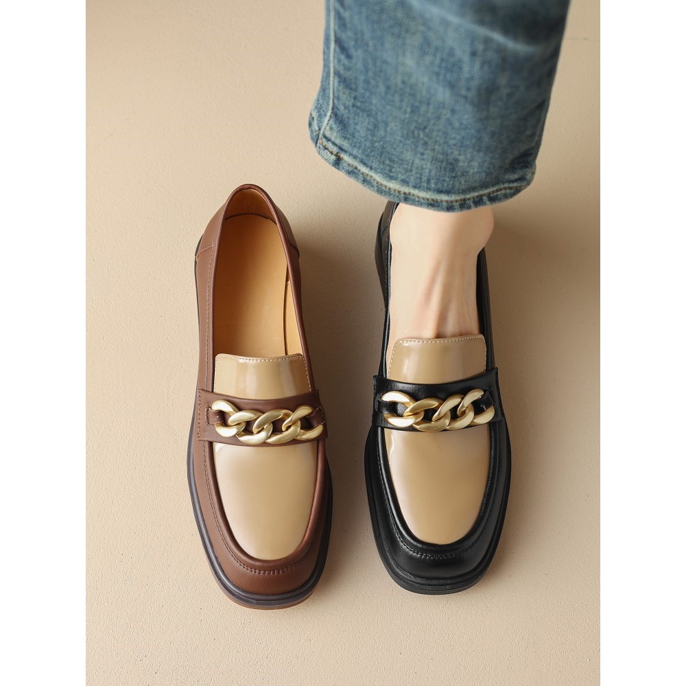 2025春季新款英伦风复古金属链条