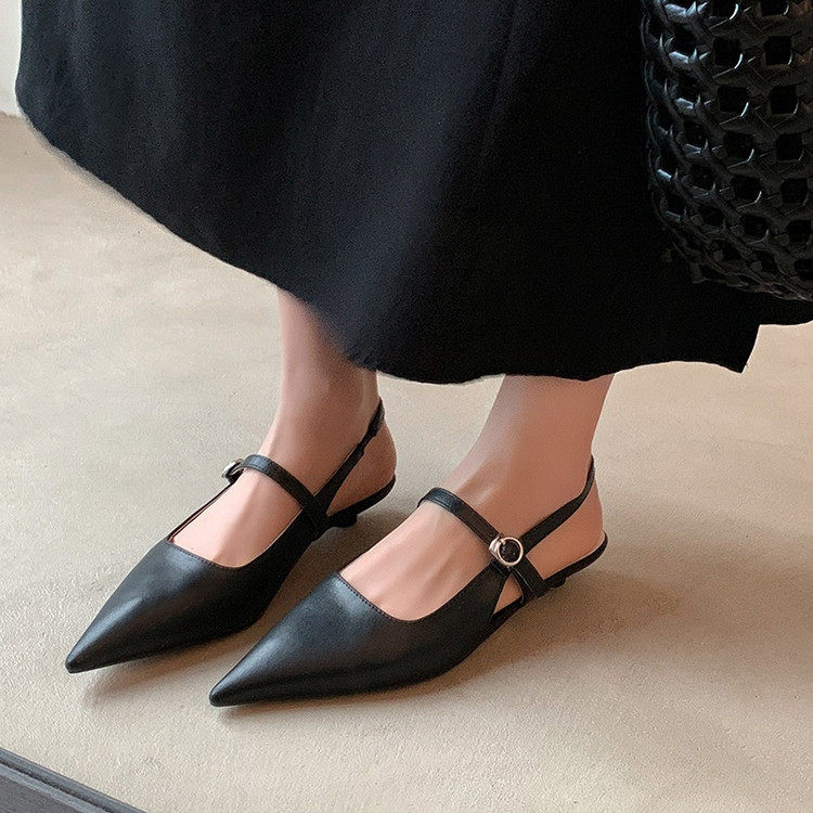 尖头坡跟后空真皮透气罗马凉鞋一字带时装耐穿中跟鞋防滑玛丽珍鞋,户外/登山/野营/旅行用品,登山鞋/徒步鞋,淘宝优惠券,粉丝福利购,淘宝优惠卷