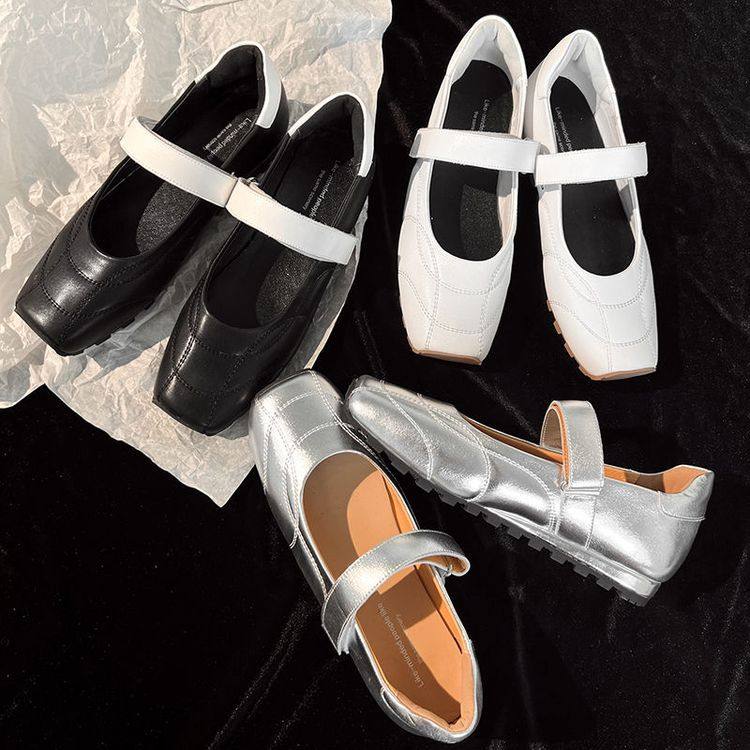 方头平底银色玛丽珍单鞋女鞋2025春季新款百搭舒适学院风小皮鞋女,户外/登山/野营/旅行用品,登山鞋/徒步鞋,淘宝优惠券,粉丝福利购,淘宝优惠卷