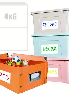 50pcs 储物箱标签，6x4英寸可拆卸储物箱标签，防水抗撕裂