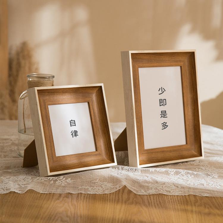 美式复古长方形相框书法摆台6寸8寸10寸挂墙摄影照片像框