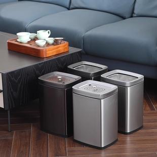 不锈钢茶渣桶茶具配件污水过滤茶水桶方形小号轻奢茶几泡茶废水桶