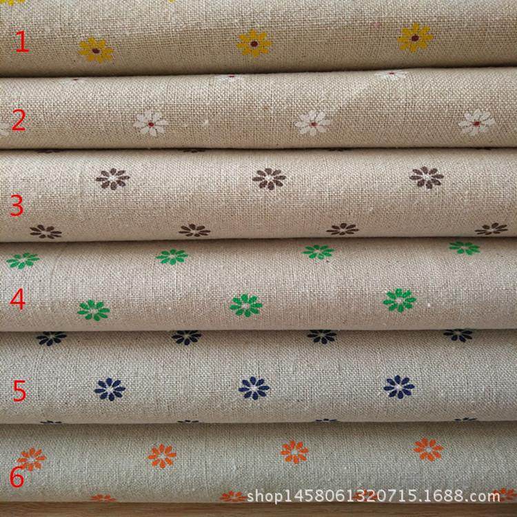 厂价直批 亚麻印花 DIY 桌布 麻布印花 抱枕 小雏菊