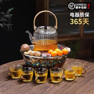 玻璃茶壶煮茶 围炉煮茶室内家用全套烤红薯电陶炉煮茶壶茶具套装