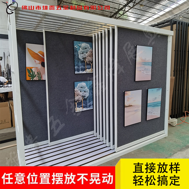 挂画展架抽拉油画装饰画婚纱照相框国画推拉样品展示架立式落地式