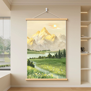 现代简约日照金山客厅装饰画山水风景挂画沙发背景墙高级玄关壁画