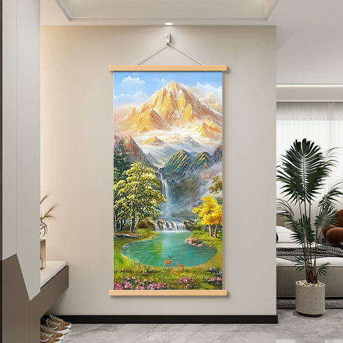 聚宝盆玄关入户装饰画