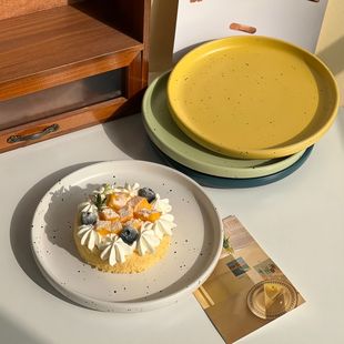 盘子高颜值可爱清仓 北泼墨盘子in风摆拍菜盘子家用新款