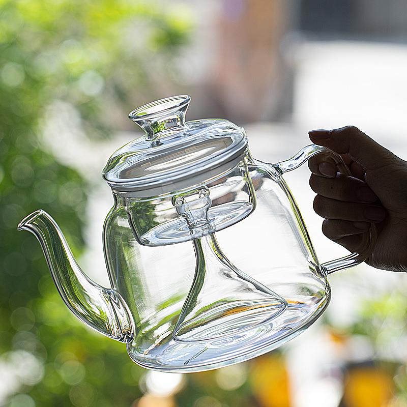 泥人述 高硼硅玻璃茶壶带过滤烧水壶耐高温蒸茶壶加厚煮茶壶茶具