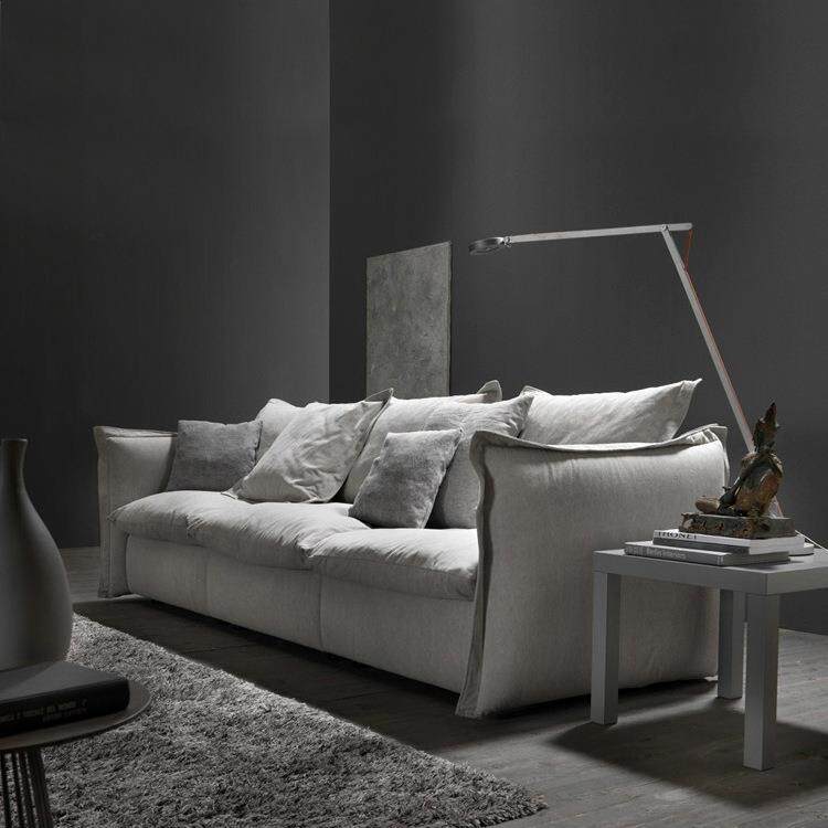 北欧布艺沙发 客厅家具组合整装转角羽绒乳胶休闲懒人可拆洗沙发